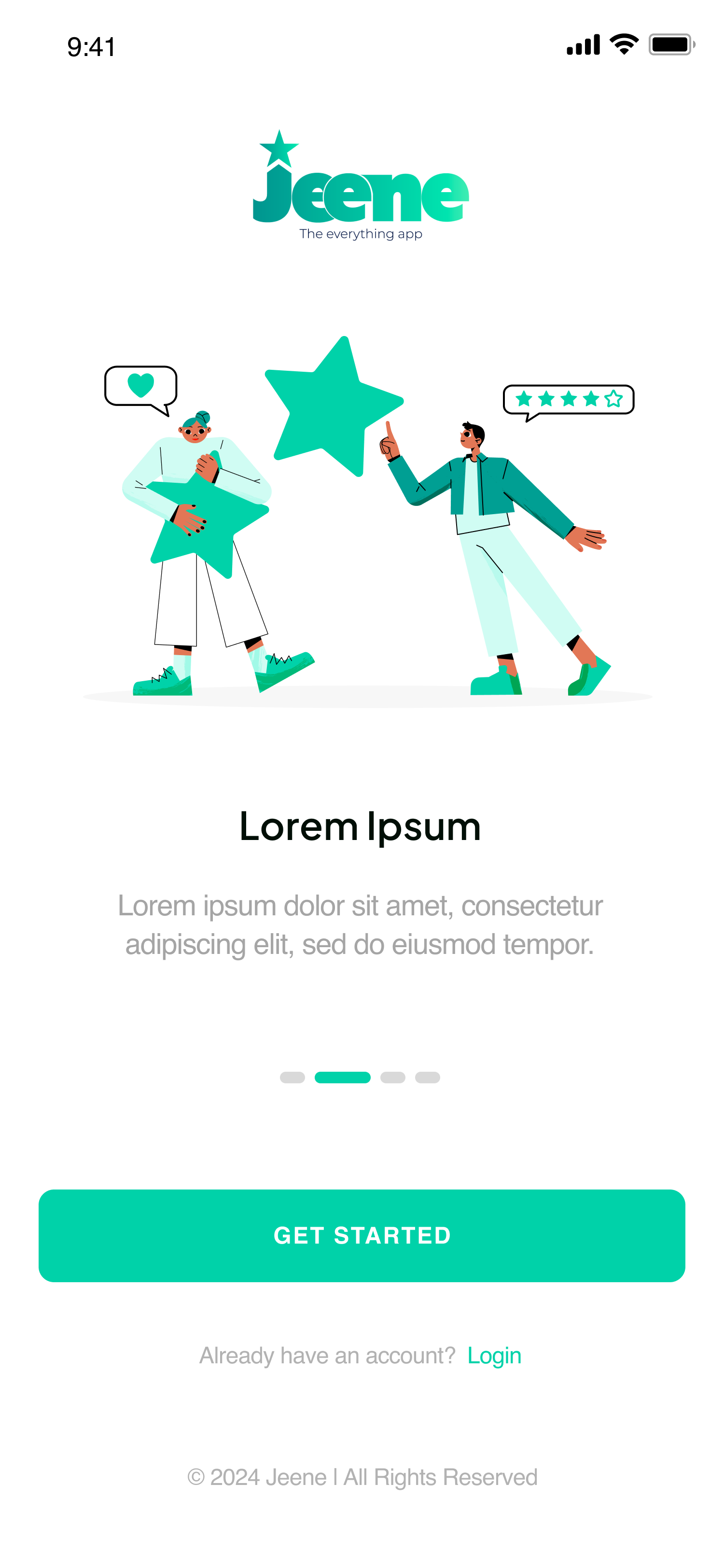 Jeene onboarding screen